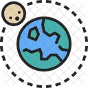 Orbit Earth Moon Icon