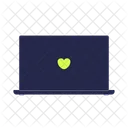 Ordinateur Portable Coeur Ouvert Icon