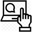 Ordinateur Portable Main Commentaire Icône