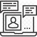 Ordinateur Portable Chat Communication Icône