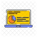 Ordinateur Portable Avec Graphique Performances Statistiques Icône