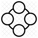 Diagramme De Flux A Quatre Cercles Quatre Circulaire Icône