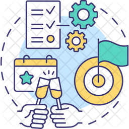 Organization milestones Icon - Download in Colored Outline Style