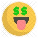 Orientado Al Dinero Cara Emoji Icono