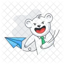 Origami Fun Playing Bear Laughing Bear Icône
