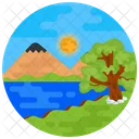 Paisaje Naturaleza Rio Icon