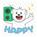 Altavoz De Oso Oso Feliz Musica De Oso Icon