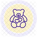 Icono De Linea De Osito De Peluche Icono