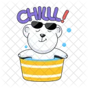 Oso Genial Oso Escalofriante Estado De Animo Relajado Icono