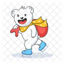 Oso patinando  Icono