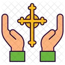 Kirche Kreuz Hand Symbol