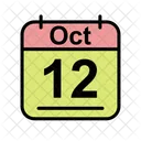 Ottobre Calendario Data Icon