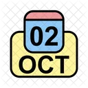 Ottobre Calendario Data Icon