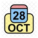 Ottobre Calendario Data Icon