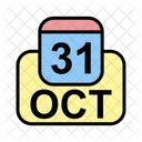 Ottobre Calendario Data Icon