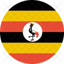 Ouganda Drapeau Monde Icône