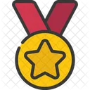 Ouro Estrela Medalha Ícone