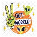 Out Worked Gesture Victory Icon