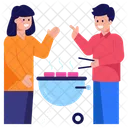 Friends Cooking Outdoor Cooking Bbq Icon