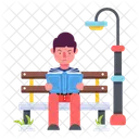 Outdoor Study Park Study Reading Book Icon