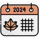 Outono Calendario 2024 Ícone