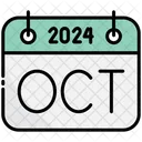 Outubro Calendario 2024 Ícone