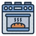 Oven Bread Baking Icon