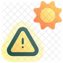 Overheating Warning Heat Alert Sun Icon