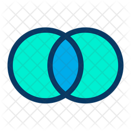 Overlap Icon - Download in Colored Outline Style