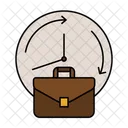 Overtime Briefcase Clock Icon