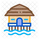 Bungalow House Water Icon
