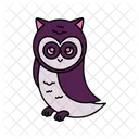 Owl Colored Outline Animals Halloween Icon