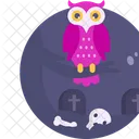 Halloween Owl Skull Icon