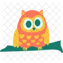 Owl On A Branch Owl Bird Icon