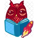 Owl Reading Astronomy Book  Icon