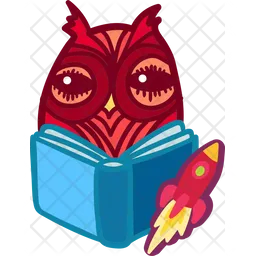 Owl Reading Astronomy Book Emoji Icon