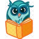 Owl Studying Noctral Owl Reading Icon