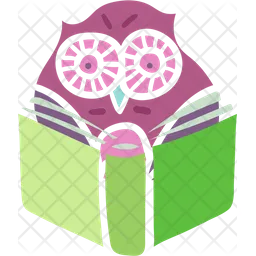 Owl Reading Book Emoji Icon