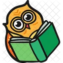 Owl Reading Noctral Owl Studying Icon