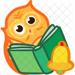 Owl Reading Book Emoji Icon