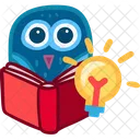 Owl Reading Innovative Book  Icon