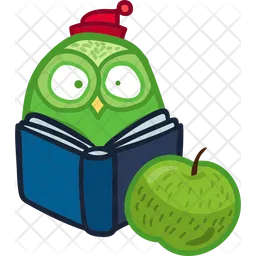 Owl Reading Physics Book Emoji Icon