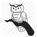 Owl sitting on branch  아이콘