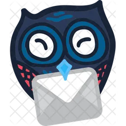 Owl With Message Letter  Icon