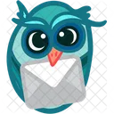 Owl With Message Letter  Icon