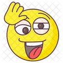 Hola Emoji Hola Expresion Etiqueta Emocional Icono