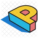 3 D P 3 D Letter 3 D Alphabet Icon