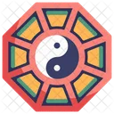 Chinese New Year Pa Kua Mirror Adornment Icon