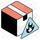 Carton Package Burning Parcel Burning Icon