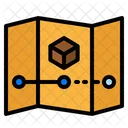 Package Route Shipping Route Parcel Tracking Icon